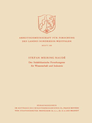 cover image of Der Südafrikanische Forschungsrat für Wissenschaft und Industrie